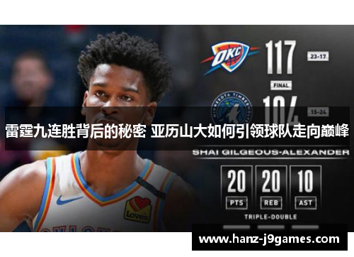 雷霆九连胜背后的秘密 亚历山大如何引领球队走向巅峰